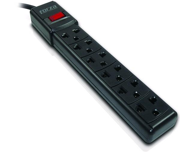 Forza Power strip  6 outlet black (PS-001B)