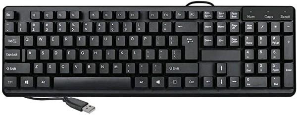 iMicro 104 Key Wired Stylish USB Keyboard w/ Wired USB Connection, Plug And Play Operation, Ergonomic Design, Compatible with Windows & MAC os - Color: Black - Model: KB-US0803N