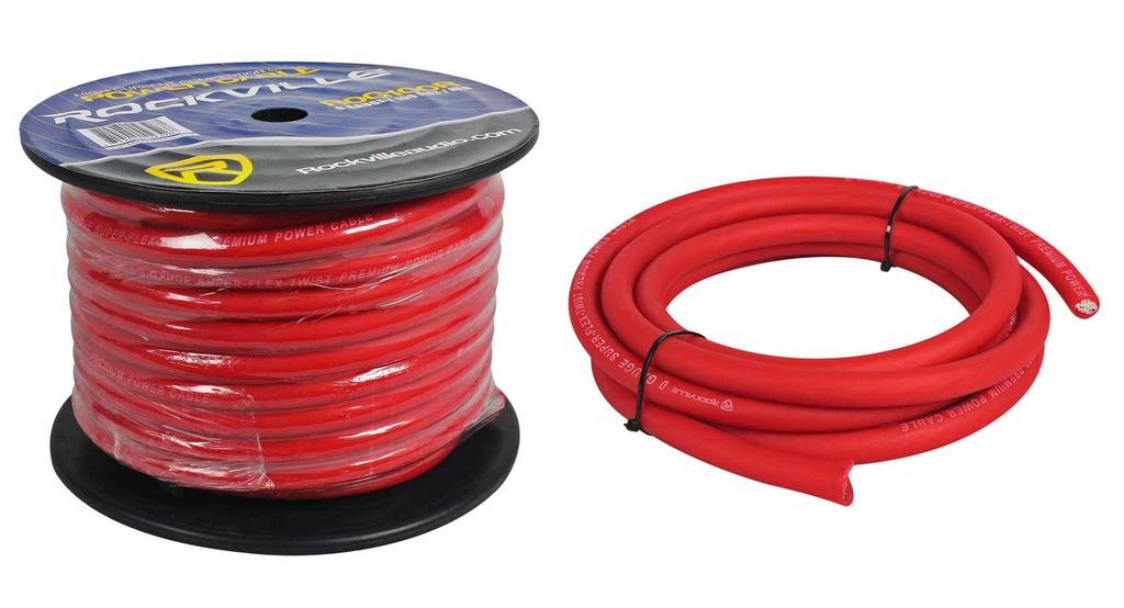 0 Guage Power Wire per ft Red