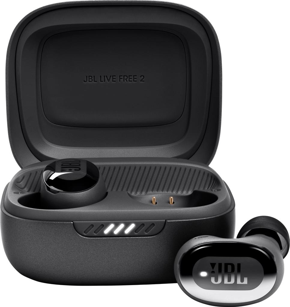 JBL Live Free 2 - True Wireless Noise Cancelling Earbuds, Up to 35hrs of Playtime, 6 mics for Perfect Calls with Zero Noise, IPX5 Waterproof, Oval Tubes for Better Comfort, Isolation, & bass Black - JBLLIVEFREE2TWSBAM