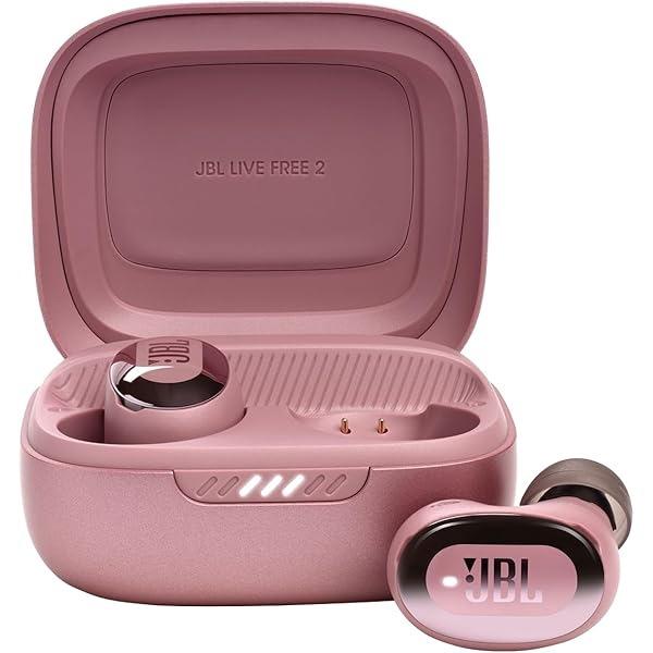 JBL Live Free 2 - True Wireless Noise Cancelling Earbuds, Up to 35hrs of Playtime, 6 mics for Perfect Calls with Zero Noise, IPX5 Waterproof, Oval Tubes for Better Comfort, Isolation, & bass Rose Gold - JBLLIVEFREE2TWSRAM