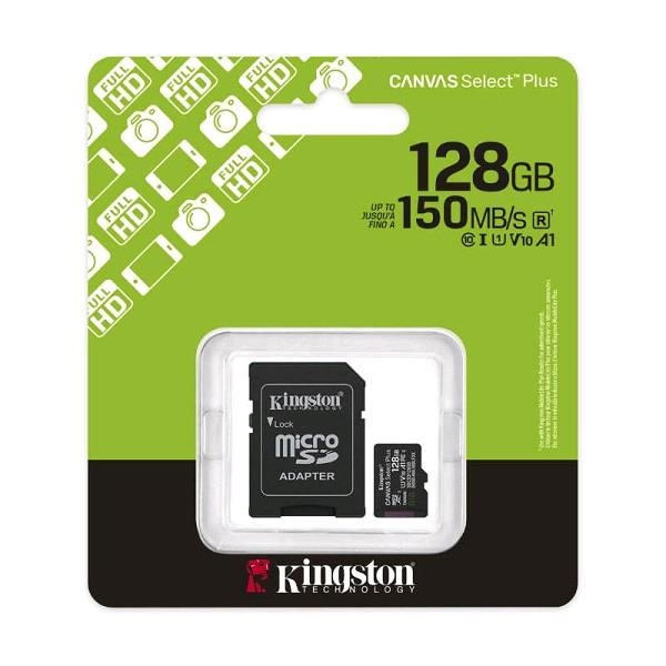 Kingston 128GB 150MB/s IU V10 A1 MicroSD  Canvas Select Plus (Full HD) Memory Card (SDCS3/128GB)