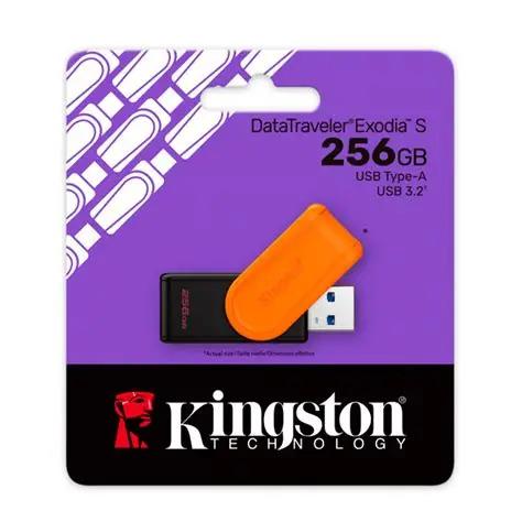 Kingston - 3.2 USB flash drive - 256 GB - Orange & Black (DTXS/256GB)