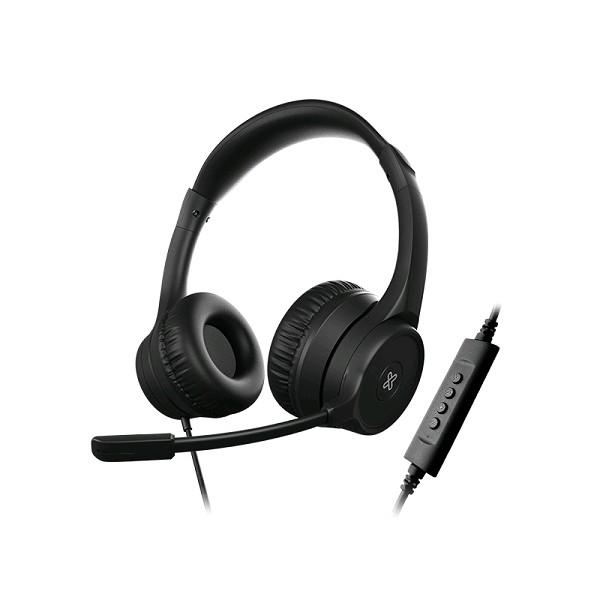 Klipx Klear Com Stereo  USB  Premium Business Headset with inline control  Capsule / HD Mic -KCH-510