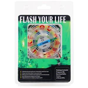 80MM - Flash Your Life Coolinng Fan (Many style flash & colour) - 80mm