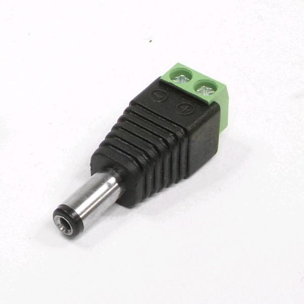 2.1mm x 5.5mm DC Power Male Jack (DCM) Connector Adapter for CCTV Camera, CDE-0227.